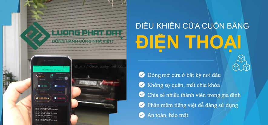 điều khiển cửa cuốn bằng điện thoại